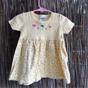 Vintage Flapdoodles Yellow Floral 3-6 Month Spring Dress
